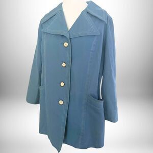 Vintage RARE 70s Light Blue Peacoat Outer Banks Collections by Jerold - Size M